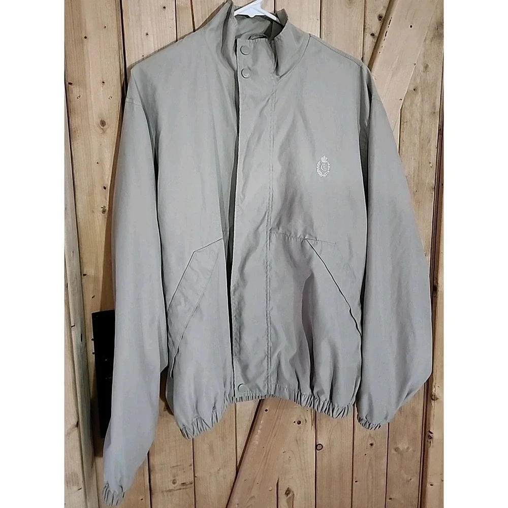 VTG Ralph Lauren Chaps Windbreaker Jacket MENS Sz M Bomber Beige 90s Y2k READ‎